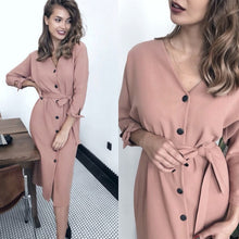 Load image into Gallery viewer, Sexy v Neck Autumn Long Sleeve Women Dress