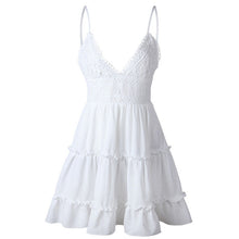 Load image into Gallery viewer, Sexy Strappy Lace White Mini Dresses