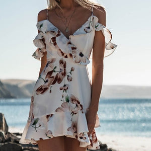Sexy Strappy Lace White Mini Dresses